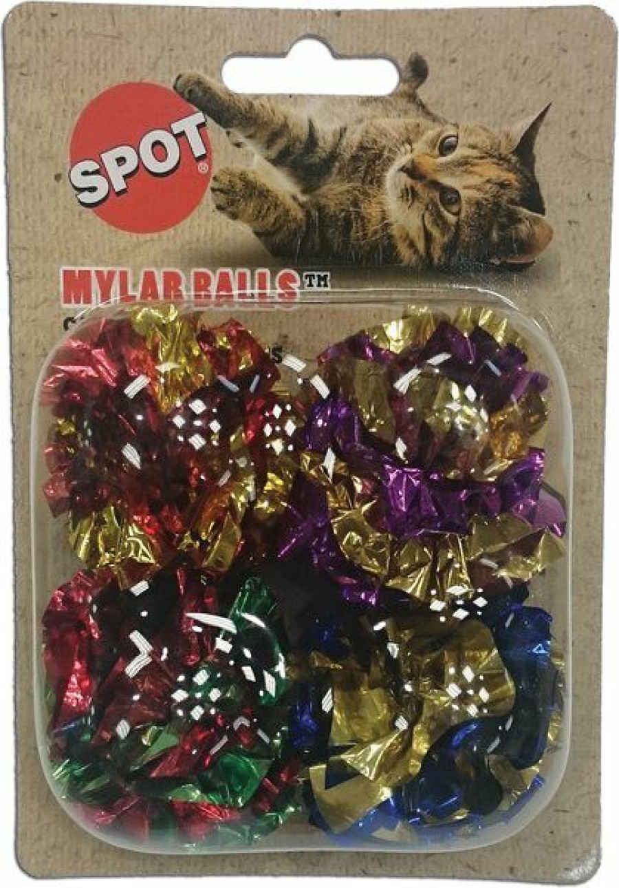 Best * Discount Store Ethical Pet Mylar Balls Cat Toy, 1.5-In, 4 Pack