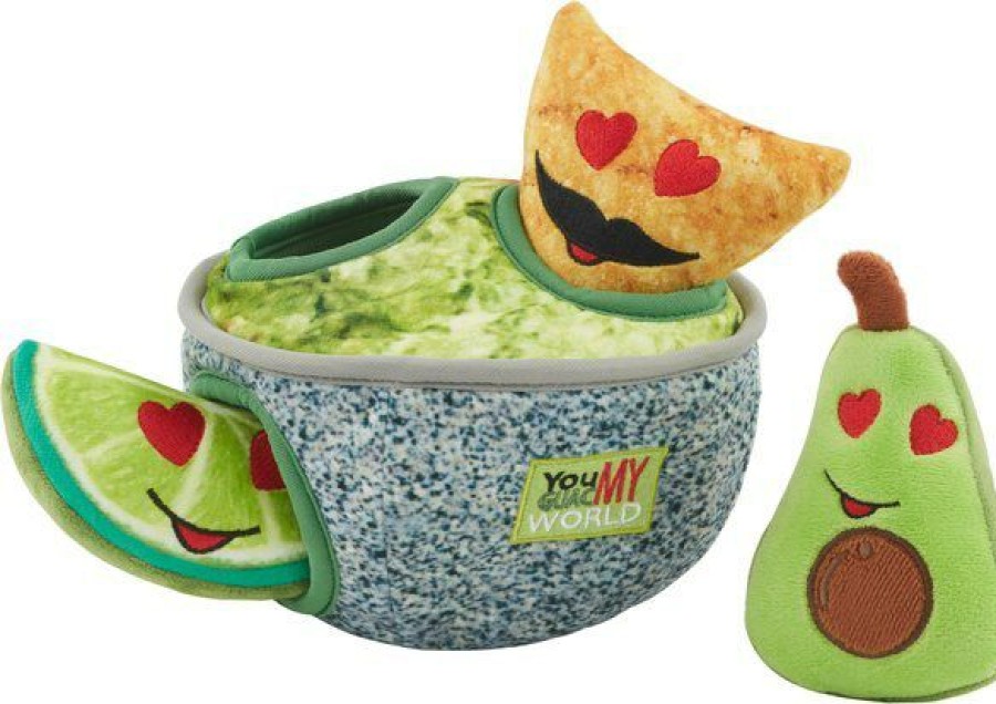 New * Excellent Frisco Guacamole Bowl Hide & Seek Puzzle Plush Squeaky Dog Toy