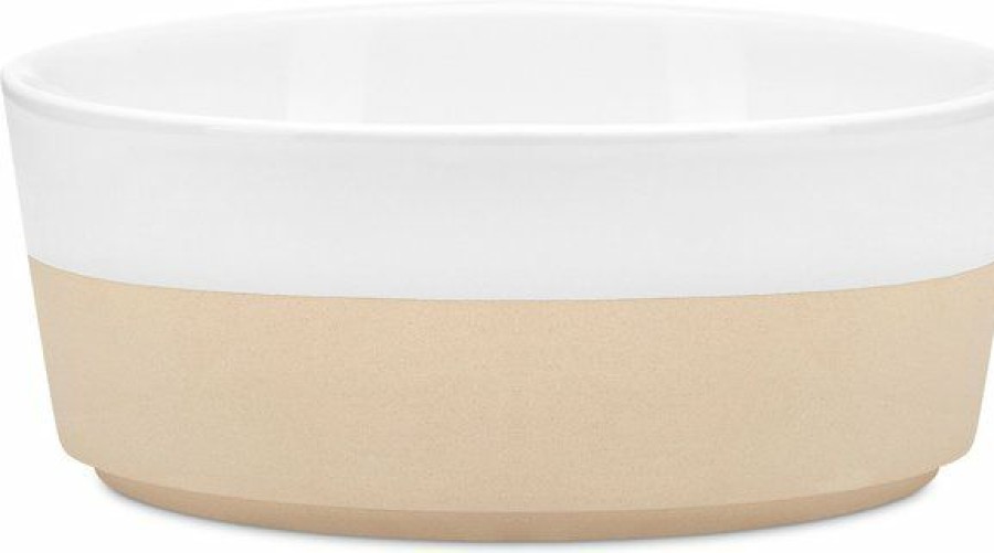 Hot * Discount Waggo Textured Dipper Ceramic Dog Bowl, White