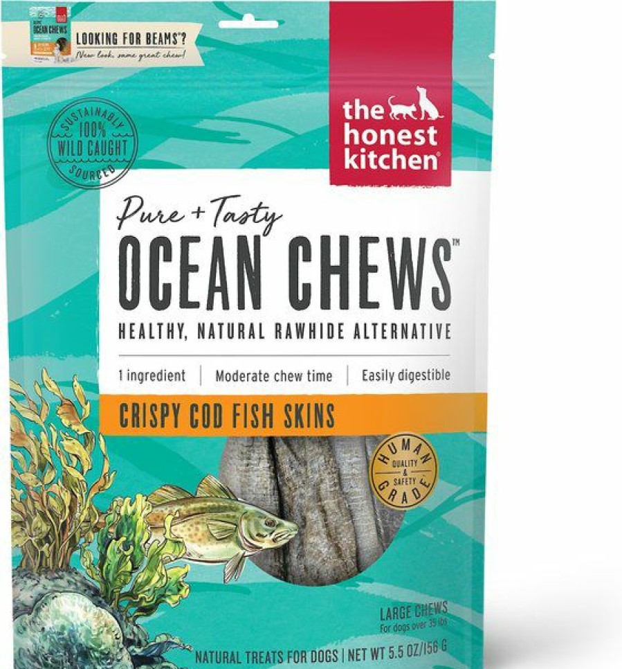 Wholesale * Wholesale The Honest Kitchen Beams Ocean Chews Cod Fish Skins Dehydrated Dog Treats