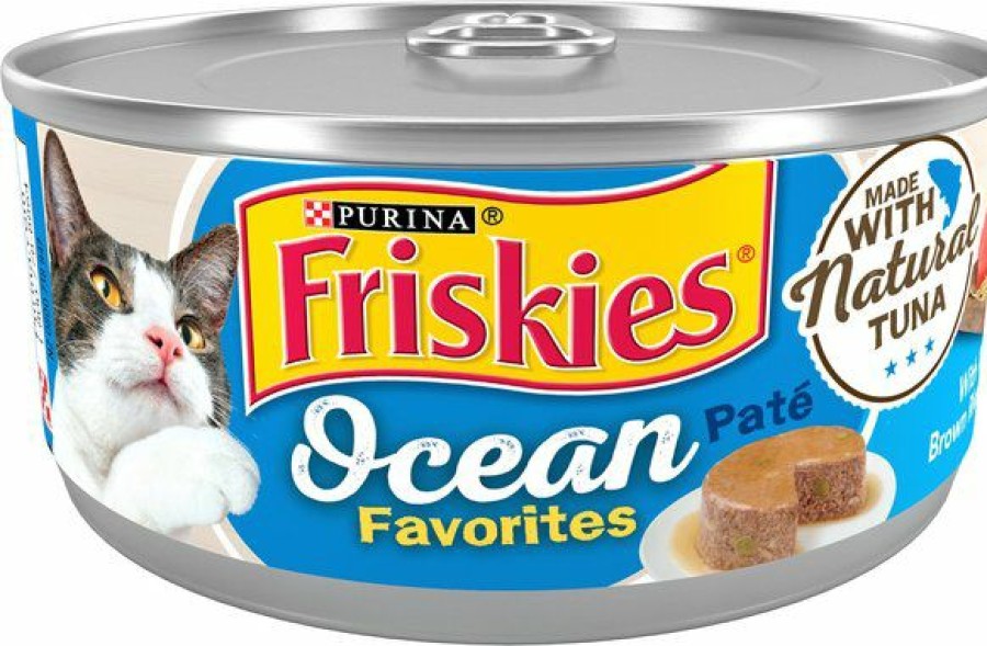 New * Wholesale Friskies Ocean Favorites Tuna, Brown Rice & Peas Pate Wet Cat Food, 5.5-Oz Can, Case Of 24