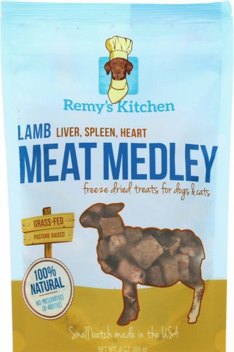 Online * Remys Kitchen Large Choice Remy'S Kitchen Lamb Liver, Spleen, Heart Meat Medley Freeze-Dried Dog & Cat Treats, 3-Oz Bag