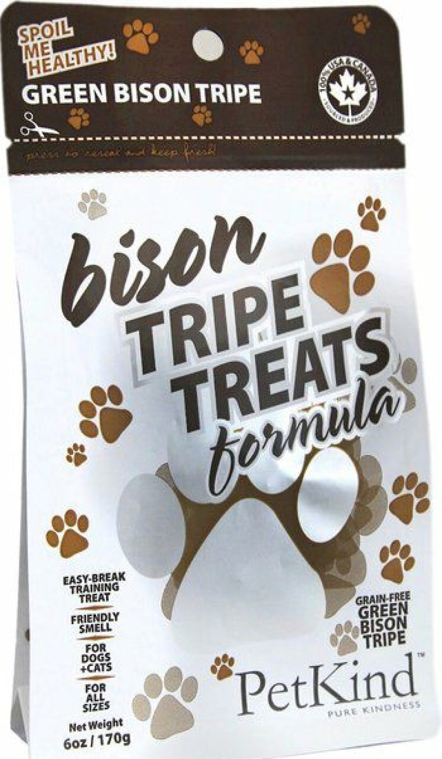 Clearance * Hot Sale Petkind Green Bison Tripe Formula Grain-Free Dog & Cat Treats, 6-Oz Bag