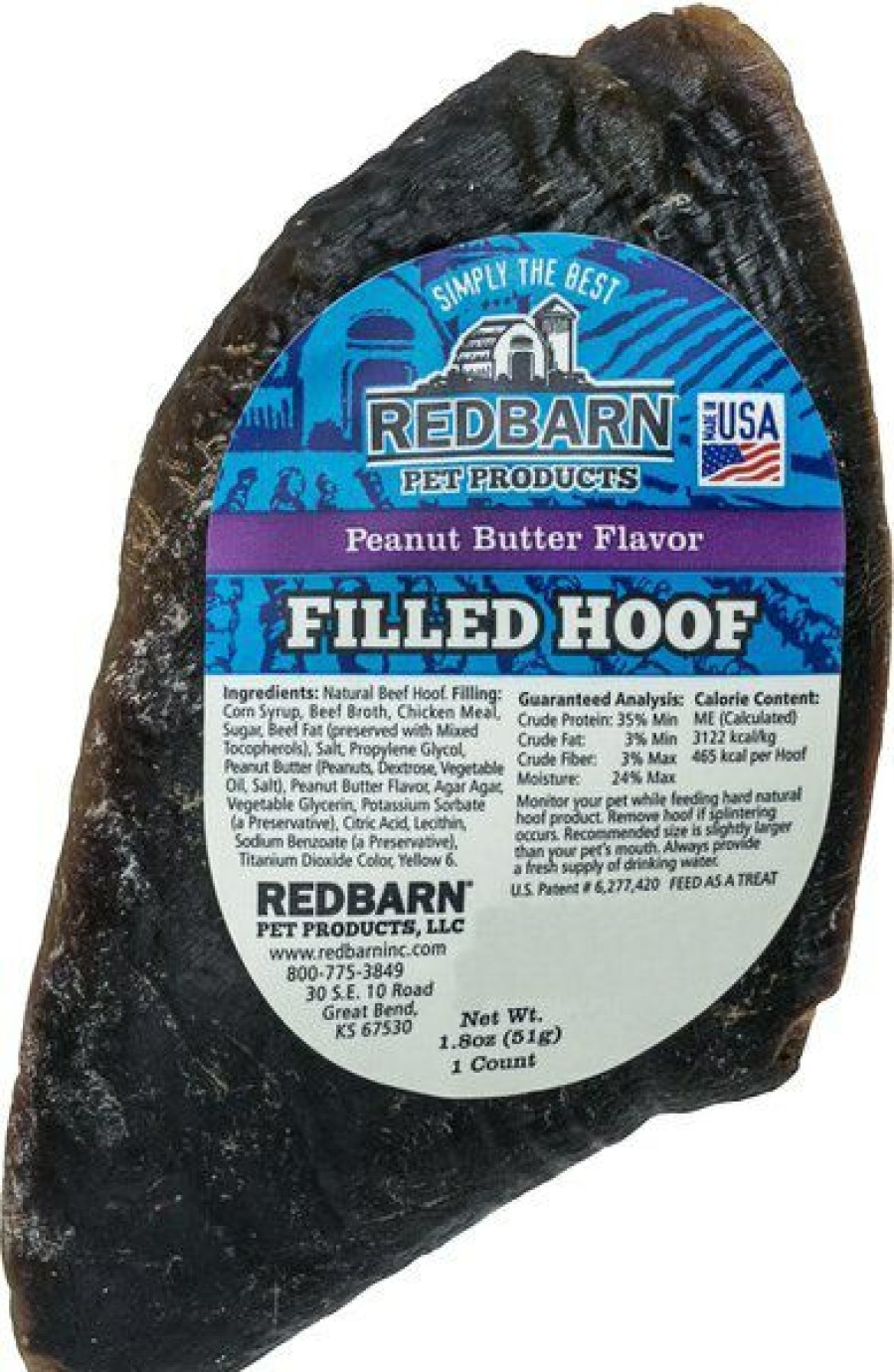 Best * Hot Sale Redbarn Peanut Butter Filled Cow Hooves Dog Treats