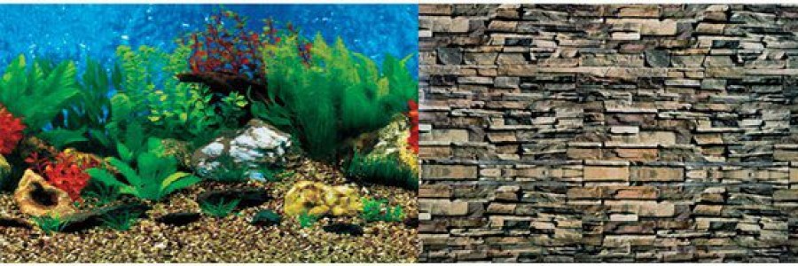 Best * Popular Penn-Plax Shale Wall/Hawaii Blue Double Aquarium Background