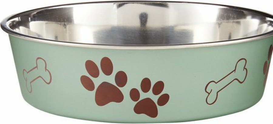 New * Best Quality Loving Pets Bella Bowls Pet Bowl, Metallic Artichoke